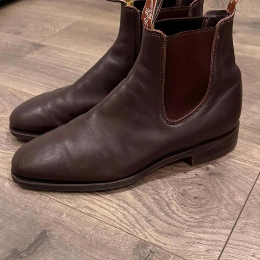 R.M. Williams Craftsman Comfort Chelsea Boots Dark Brown Size 11.5G